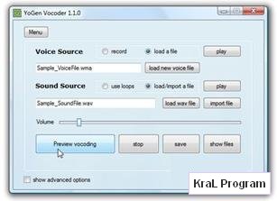 Ses birlestirme programi YoGen Vocoder 1.1