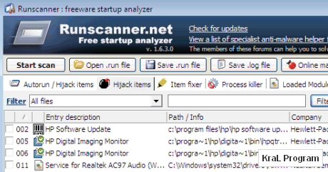 Runscanner 1.8.1.0 calisan programlari analiz etme