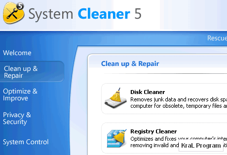 System Cleaner 5.73 Sabit disk temizleyici