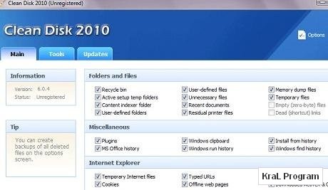 Clean Disk 2010 6.0.4 harddisk temizleme programi