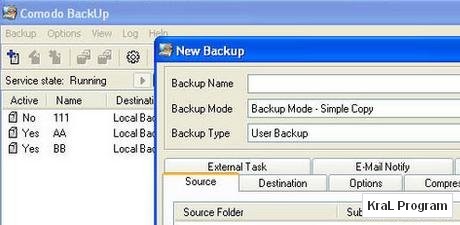 Comodo Backup 2.1 Yedekleme programi