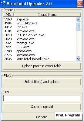 VirusTotal Uploader 2.0 Online virus tarama programi