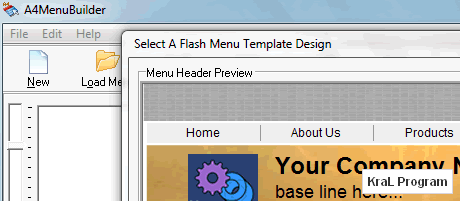 A4 Flash Menu Builder 2.44 Flash menu yapma programi