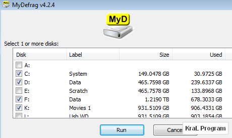MyDefrag 4.2.7 Disk birlestirme programi