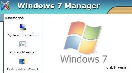Windows 7 Manager 1.1.7 Windows7 ayarlama programi