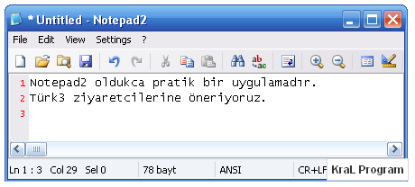 Notepad2 4.1.24 RC3 Metin editoru