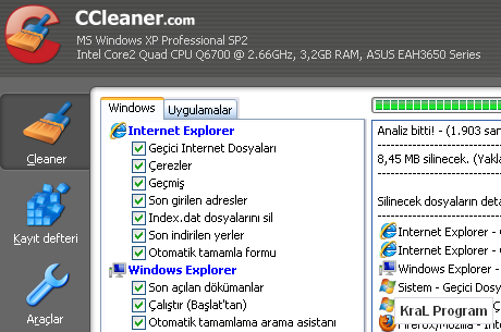 CCleaner 2.30.1130 Bilgisayar temizleme programi
