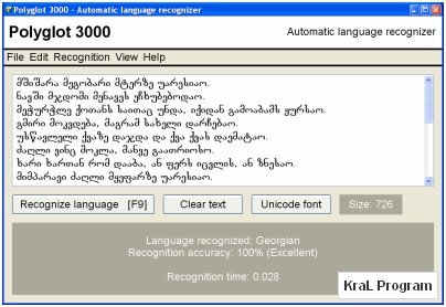 Polyglot 3000 3.47 Otomatik dil tanıyıcı