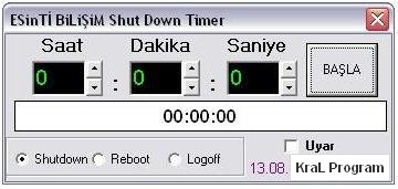 ShutDown Timer 1.0 Bilgisayar kapatma programı