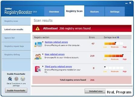 Registry Booster 2010 Windows kayıt defteri düzenleyici