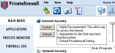 Privatefirewall 7.0.20.45 Güvenlik duvarı uygulaması