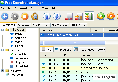 Free Download Manager 3.0.870 Dosya indirme yöneticisi