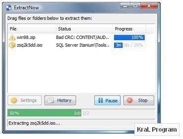 ExtractNow 4.48 Arşiv dosyası açma yazılımı