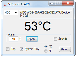 DiskAlarm 1.1.4024 Disk sıcaklığını ölçer