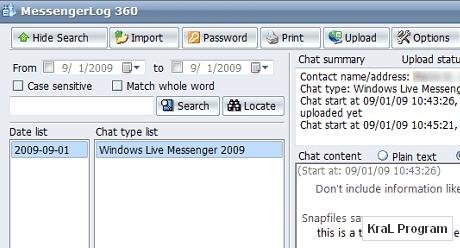 MessengerLog 360 Pro 7.56 Msn konuşmalarını kaydetme