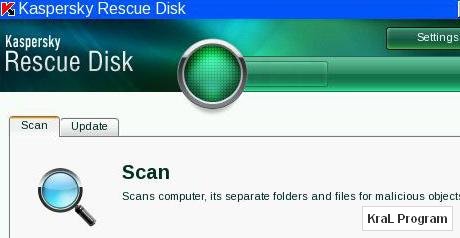 Kaspersky Rescue Disk Ücretsiz antivirüs programı